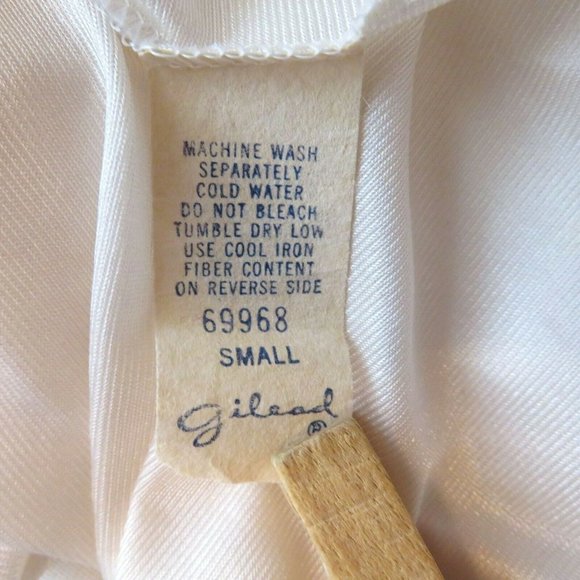 Vintage 70s Full Length Sweeping Nylon Slip Nightgown S White Lace Slit Leg Tie - Picture 5 of 12